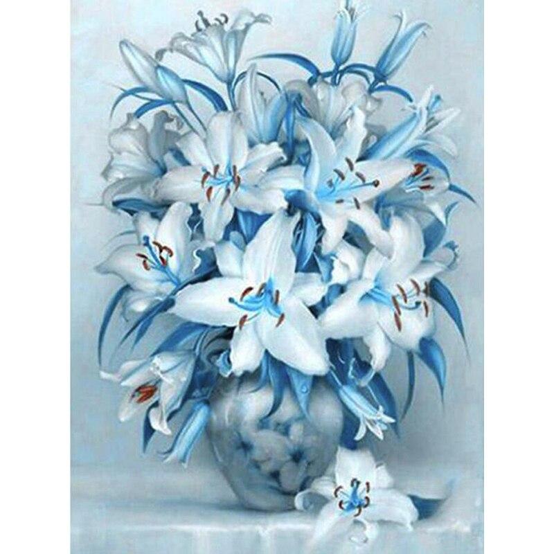 Новый 5D DIY алмазная живопись цветок лилии Алмазная вышивка полная круглая дрель стразы ремесла пейзаж домашний декор художественный подарок