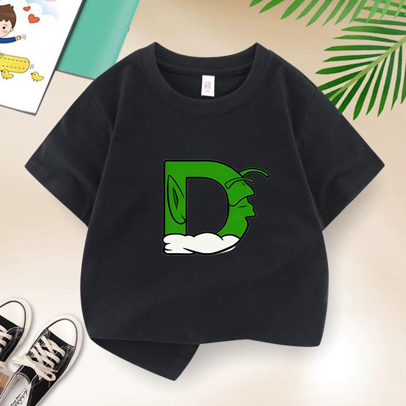 Dragon Ball Summer Childrens TShirt with DZ Letters Print Cute Casual Short Sleeve for Boys and Girls Suitable As A Gift