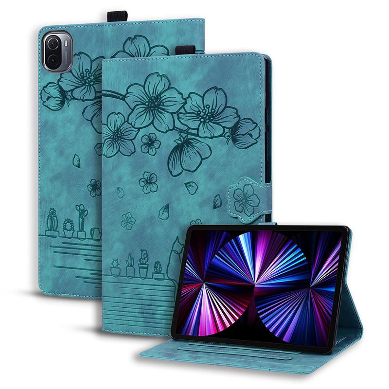 Чехол для планшета для Xiaomi Pad 5 Pro, чехол 11 дюймов, чехол с 3D тиснением и подставкой для цветов, чехол-кошелек для планшета Xiaomi Mi Pad 5, чехол для Mipad 5 Pro, чехол