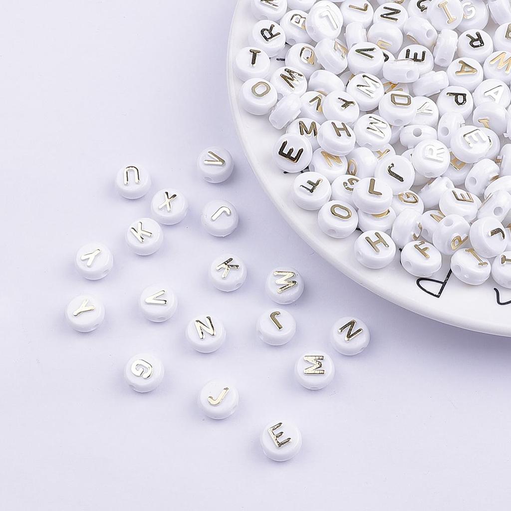 Акриловые плоские бусины с буквами 10x6 мм, 50 шт., для изготовления ювелирных изделий своими руками