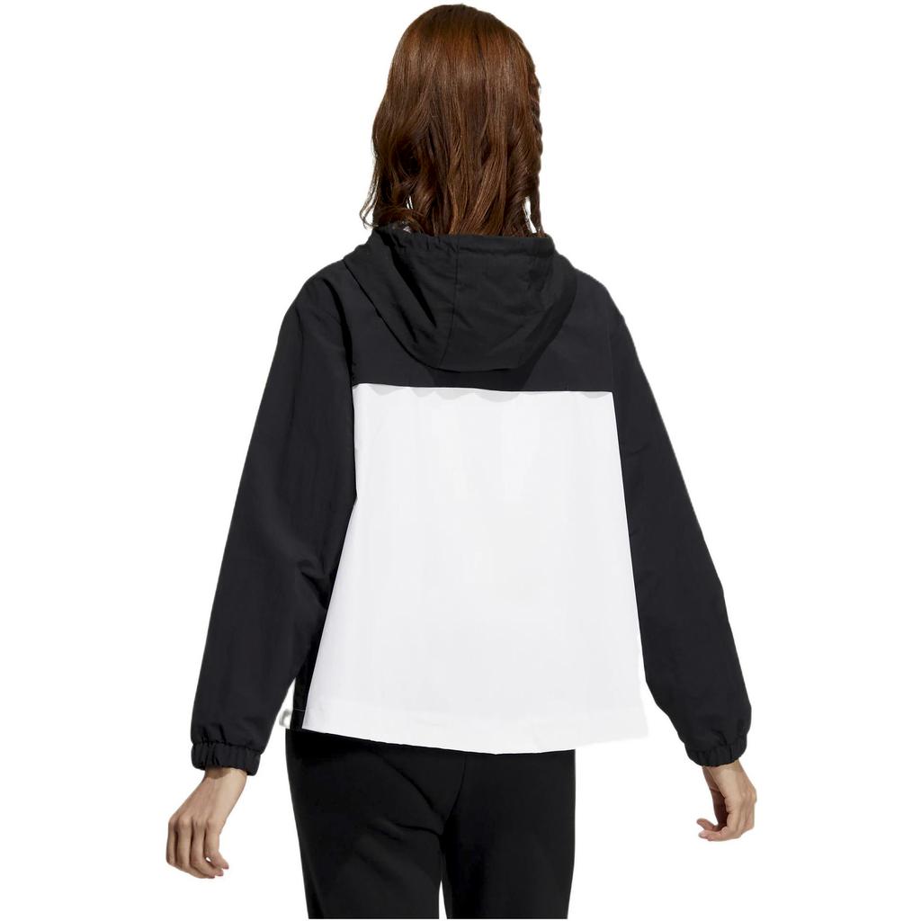 adidas Женская куртка Neo W Util Wb3 Color Block с капюшоном и длинным рукавом, на шнурке, свободная, Черно-белая HN2321