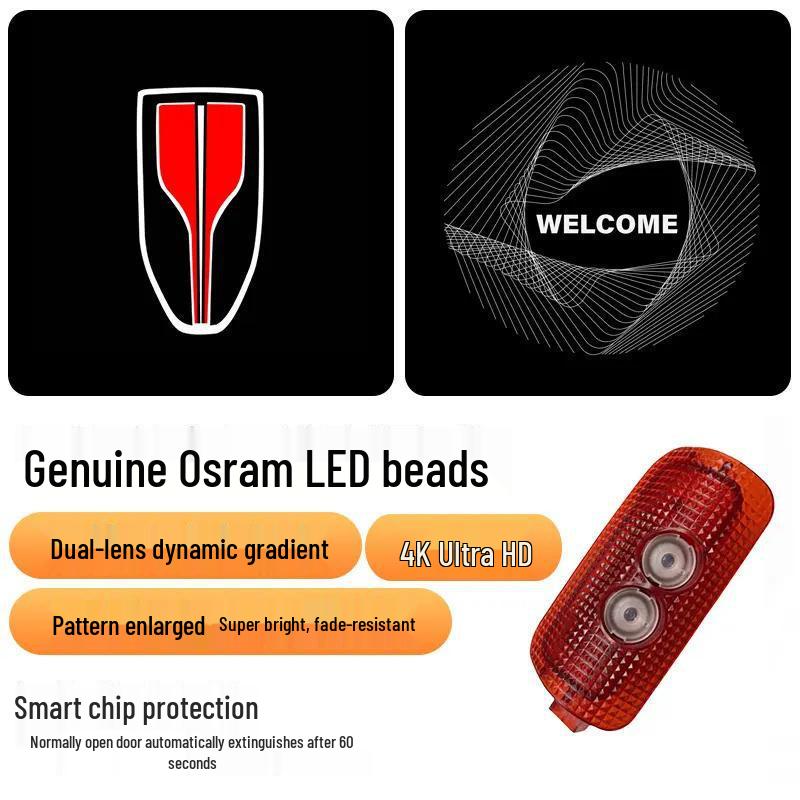 Динамическая подсветка приветствия для автомобилей Hongqi H5/H6/H7 2023-2025 гг., проекция на дверь автомобиля, внутренняя отделка