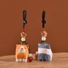 Siberian Husky Wood Dog Pendant Weave Rope Corgi Dog Dolls Wooden Carved Cat Keychain  Students