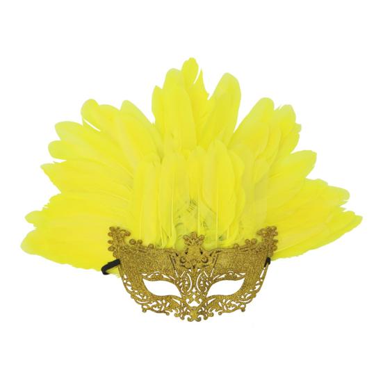 Feather Masquerade Masque for Women Venetian Half Face Masque with Feather Mardi Gras Accessory for Prom Ball Party