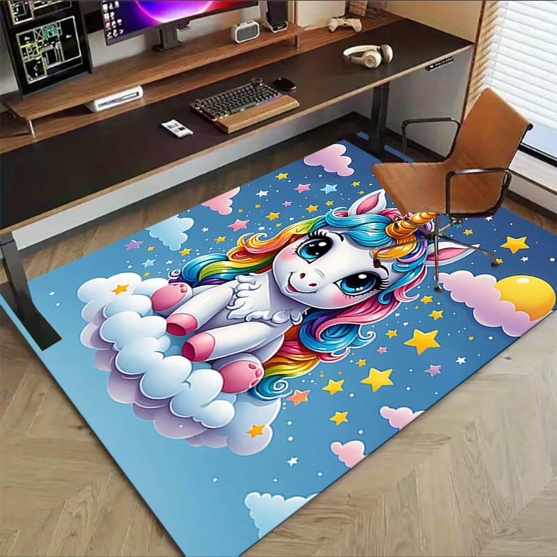1PC Unicorn Cloud Non-Slip Floor carpet, suitable for Office, bedroomand playrooms. It can also be used as a sofa footrest cover-T93