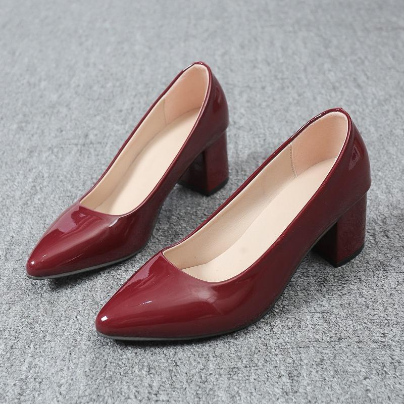 Дизайнерские женские туфли Мэри Джейн на толстом каблуке Лаконичные неглубокие слипоны Женские элегантные кожаные туфли-лодочки с острым носком для платья и на каждый день