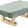 Padded Footstool Footrest with Wooden Legs 16x12x7inch Comfortable Rectangle Chair Step Stool Small