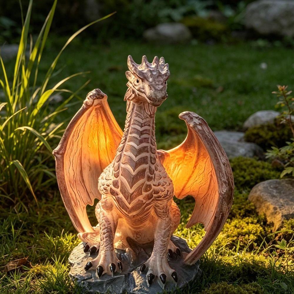 Solar Powered Solar Garden Light Dragon Shape Solar Stake Light Dragon Garden Light  Pathway Decor