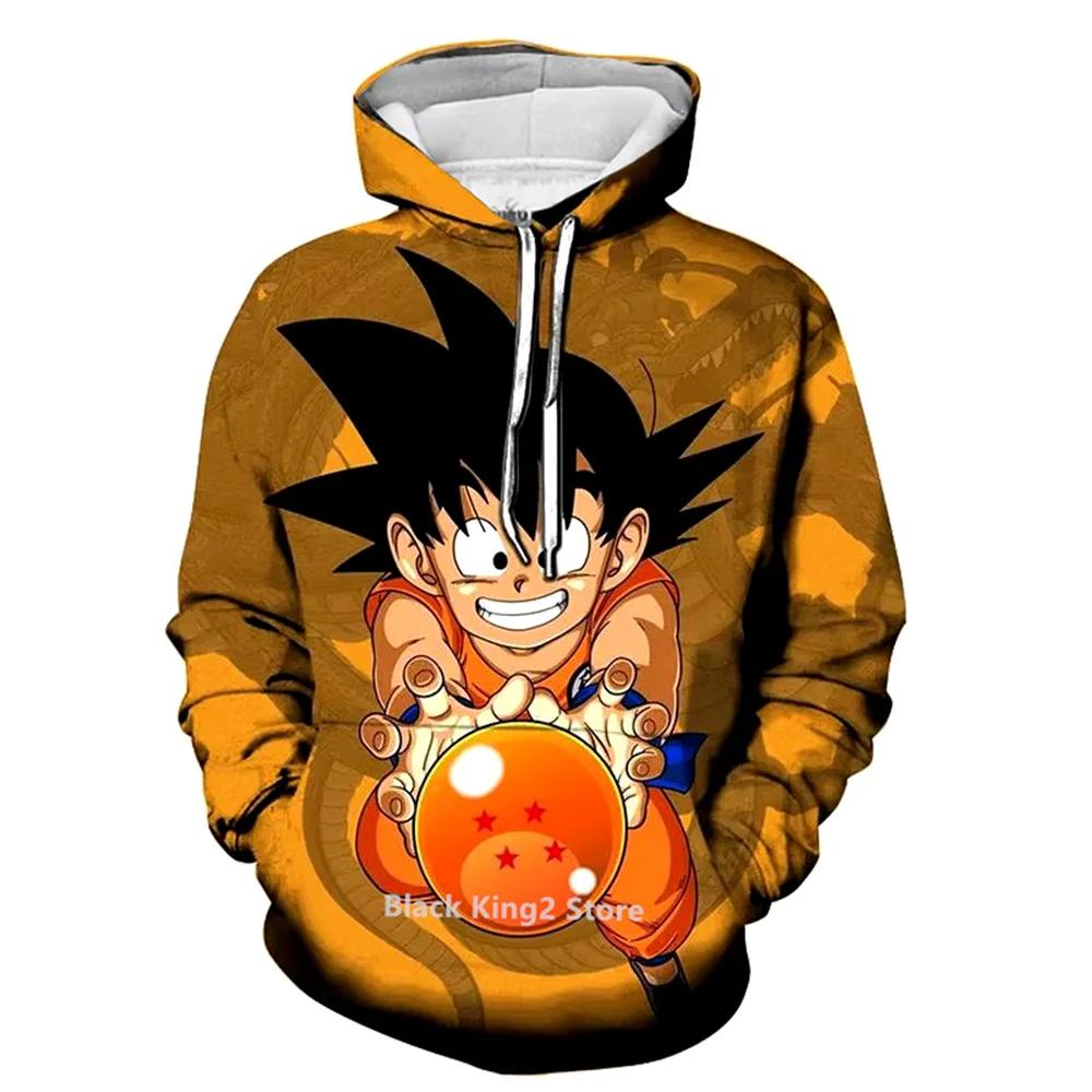 Аниме Худи Dragon Ball Z Сын Гоку с принтом Осенние Повседневные Толстовки Модный Пуловер с капюшоном Унисекс Топы Хип-Хоп Уличная одежда