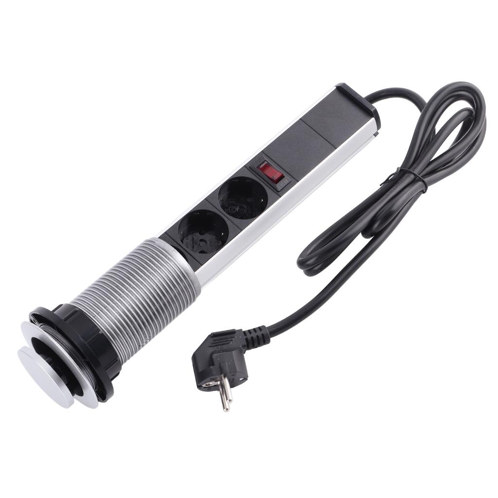 Выдвижная розетка с 3 вилками европейского стандарта и USB-розеткой из алюминиевого сплава, встроенной в столешницу, розеткой переменного тока