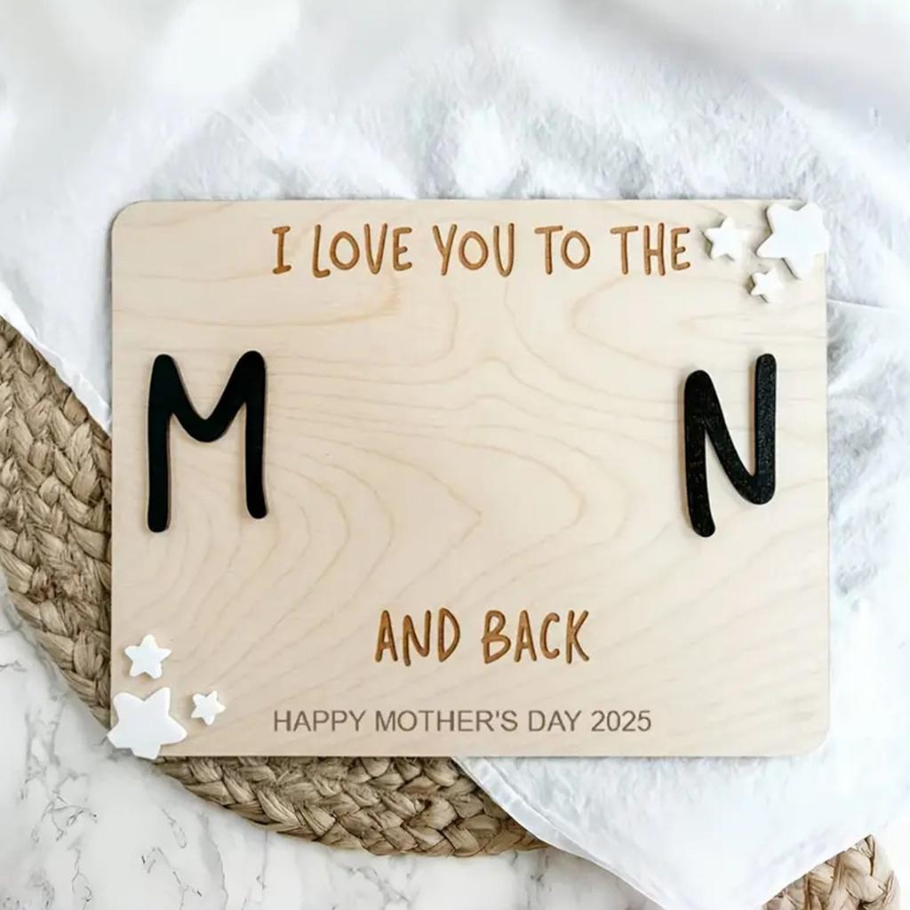 2025 Home Decor, Mother's Day Wooden Plaque DIY Handprint Souvenir Decoration