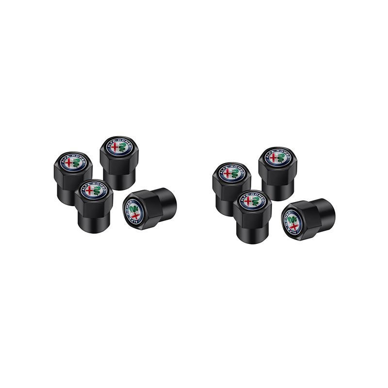 JNZSP1 4/8Pcs Car Wheel Tire Valve Caps Dust Accessories For Alfa Romeo Giulia Stelvio Giulietta 156 159 147 Mito Tonale Brera Disco V