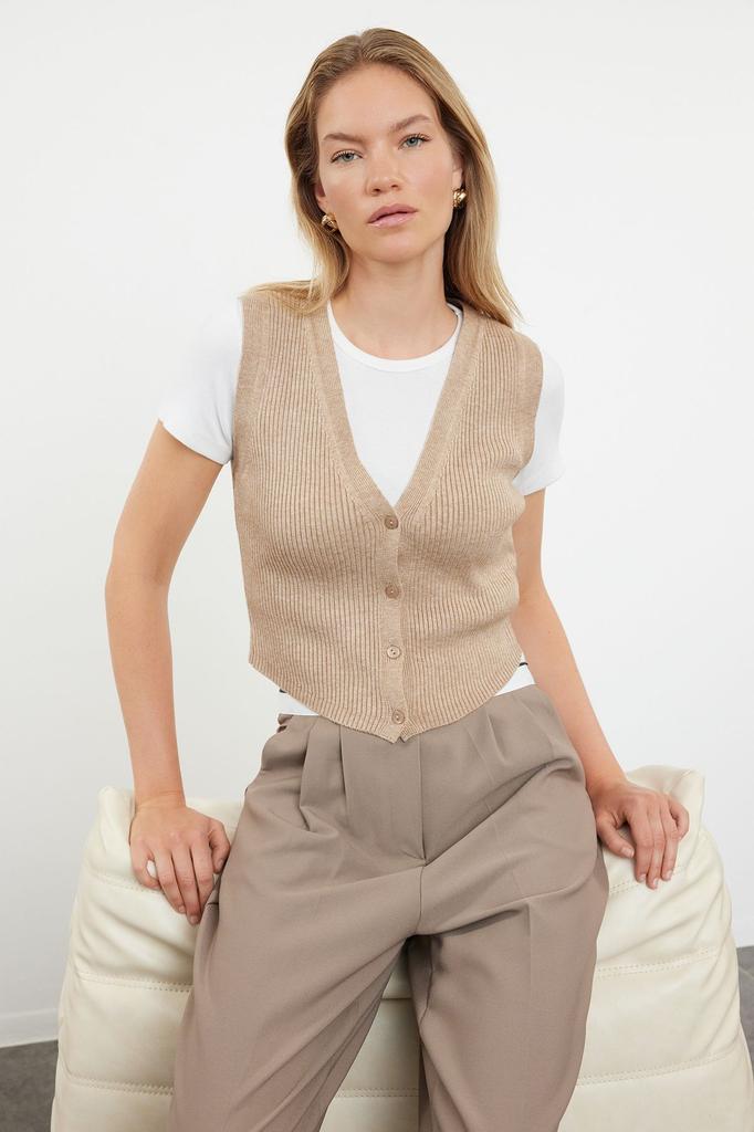 Women's Fashion Stylish Sweater Black Premium Yarn Special Yarn V-Neck Knitwear Vest