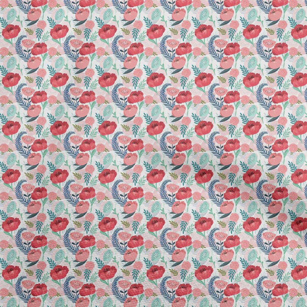 oneOone Cotton Flex Pink Fabric Floral Diy Clothing Quilting Fabric Print Fabric By Yard 40 Inch