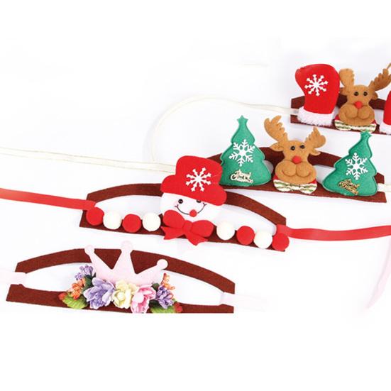 Dogs Cats Christmas Patterns Headband Photography Props Pet Headwear Accessory