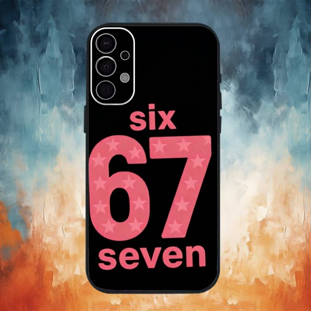Шесть семь 67 Чехол для телефона Для Samsung S26,25,24,21,22,23,30,20,Ultra,Plus,Fe,Lite Черный Мягкий чехол
