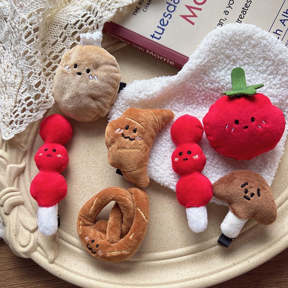 Simulation Food Funny Tomato Duckbill Clip Pretzel Cartoon Side Clip Croissant Hair Clip  Women