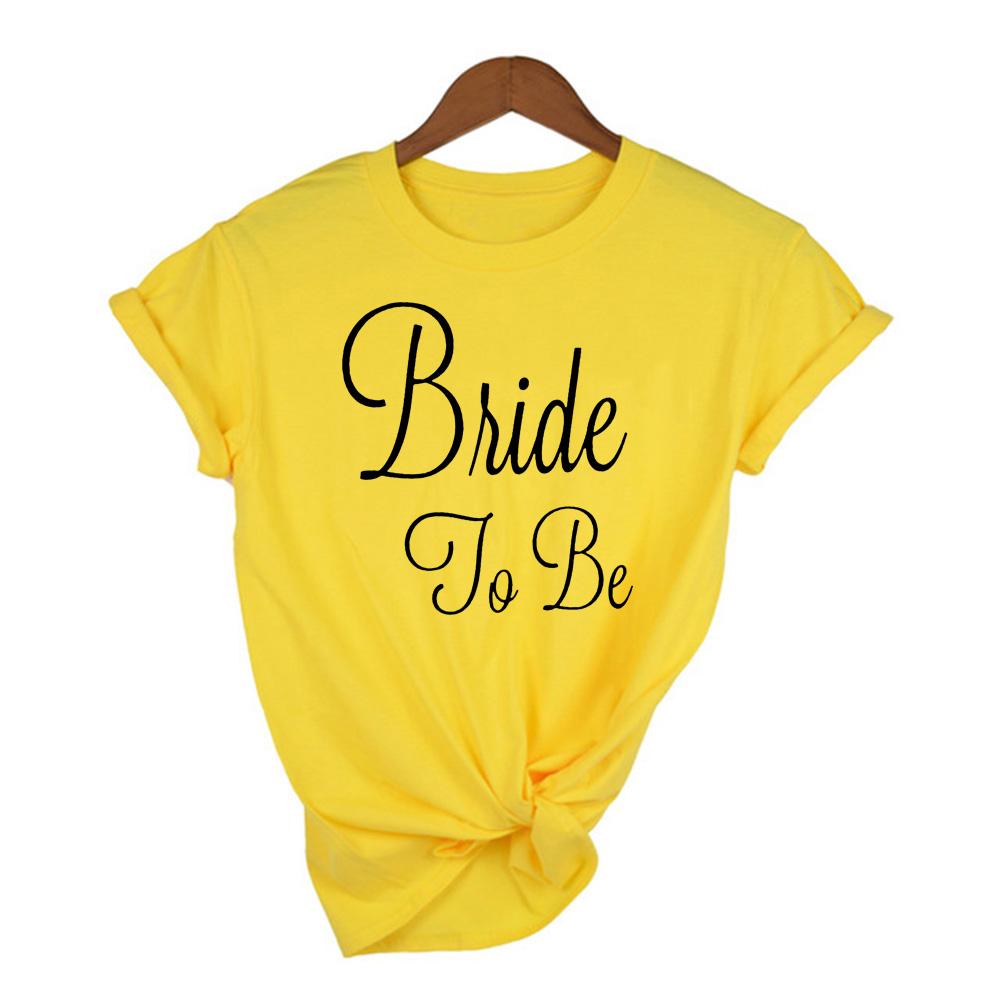 Summer T Shirt Bride To Be Letter Women Tee Round Neck Casual Marriage Wedding Bachelorette Shirts