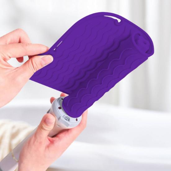 Curling Iron Heat Resistant Mat Anti-slip Silicone Rectangle Portable Flat Iron Hair Straightener Hair Travel Heat Pad Protector Cover