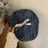 Оригинальный дизайн Берет с бантом-бабочкой в прохладном винтажном джинсовом стиле Y2k для женщин