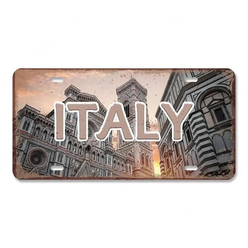 Винтажный кантри столица номерной знак металлические знаки ретро Америка Франция Бразилия металлический плакат пещера человек кафе бар паб настенный декор