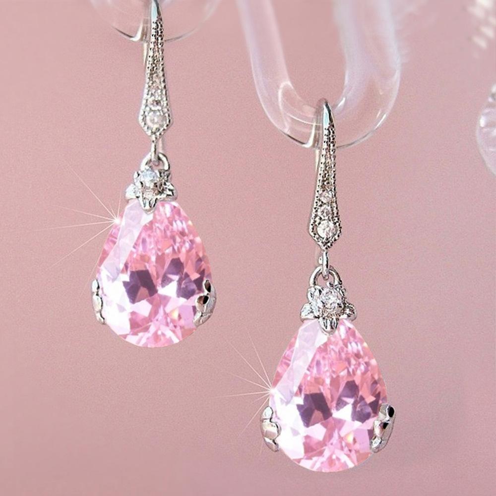 BELLA BOX New Classic Pear Shape Cubic Zircon Women Wedding Drop Earrings Silver Color High Quality Female Timeless Earring Jewelry