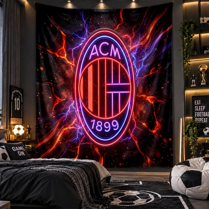 Wall Hanging Tapestry AC Milan Print Cloth for Living Room Bedroom Home Decor