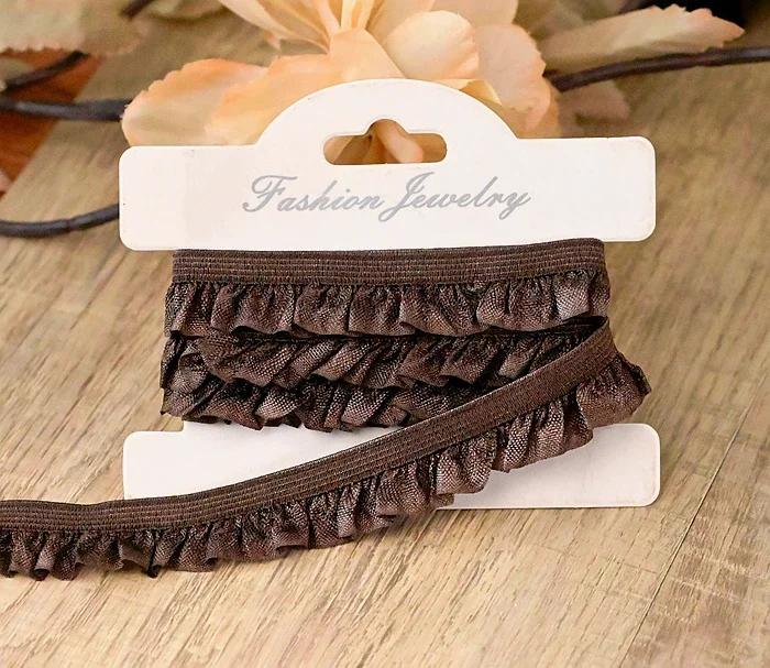 21 Color Stretchy Ealstic Ruffle Pleat Dance Shirt 1.5-2.5cm Wide Skirt Dress Edging Lace Trim Ribbon 10 Meters