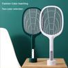 Electronic Mosquito Killer Racket UV Light Trap Lamp Electric Shock 2-in-1 USB Rechargeable Fly Killler Swatter W/ Standing Rack