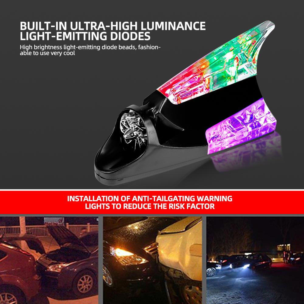 Автомобильный Стайлинг Ветро и Энергия Акулий Плавник Форма Приемная Антенна Светодиодная Предупреждающая Мигающая Лампа