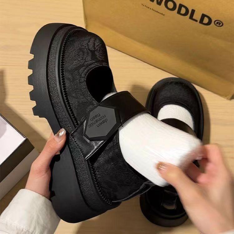 Женская обувь Мэри Джейн весна и осень, высококачественные мокасины на липучках, небольшие кожаные туфли, новые китайские вышитые туфли в национальном стиле на платформе