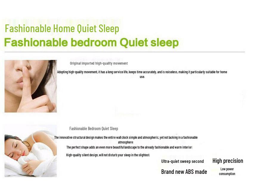 Minimalist DIY Silent Wall Clock with Luminous Decorative Sticker