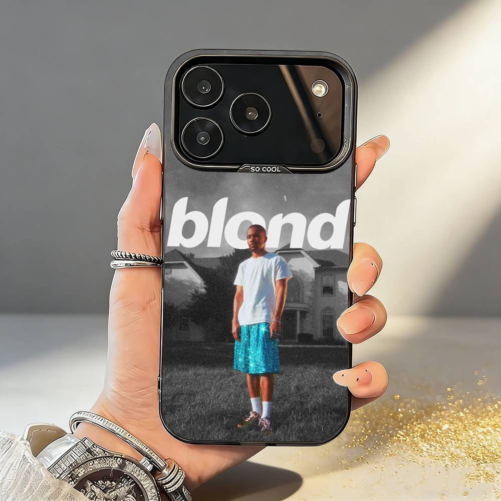 F-Фрэнк Оушен B-Blonde Чехол для телефона для iPhone17 16 15 14 13 12 Pro Max Серый Черный Матовый Лазерный Металлик Аврора Funda