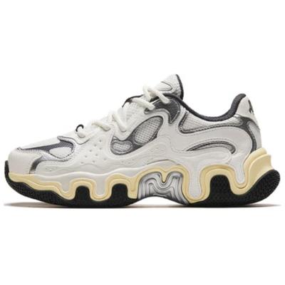 Амортизирующие нескользящие низкие кроссовки для папы женские серебристо-бело-серые 122428855-1