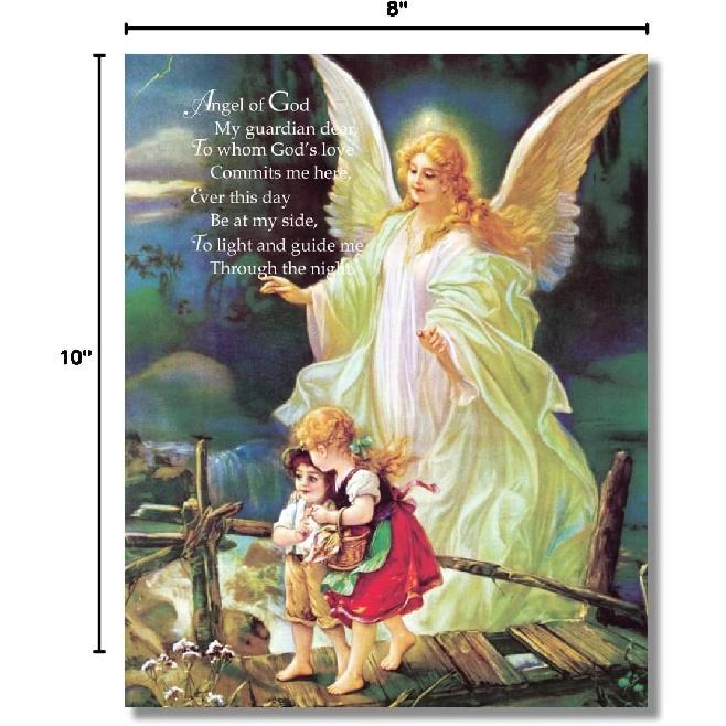 Guardian Angel of God Poem Protecting Children Art Print 8x10" Great Gift Idea