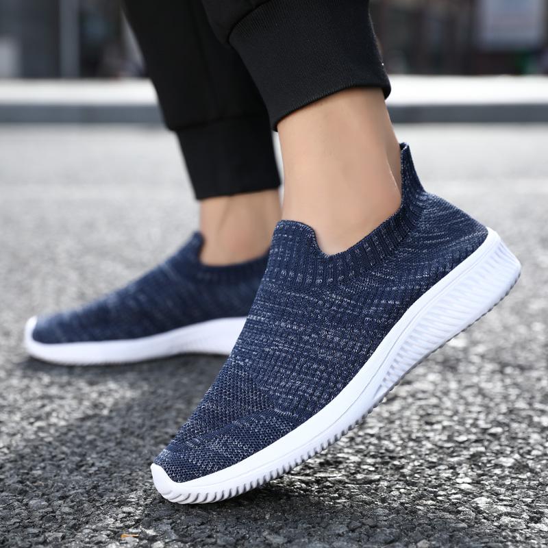 Men's Sneakers Autumn Jogging Light Elastic Mesh Soft Sole Breathable Casual Shoes for Outdoor Hiking Loafers Tenis Masculino