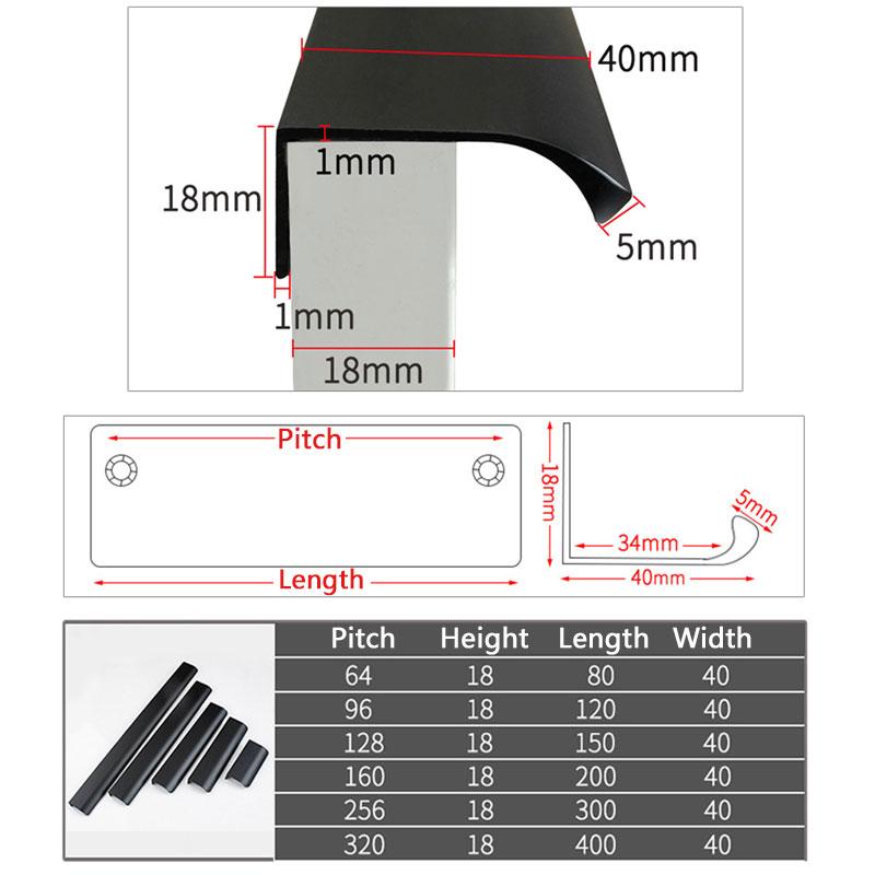 1 шт. ручки для шкафа в спальню, ручки для ящиков мебели, ручки-скобы, скрытая дверная ручка для кухни