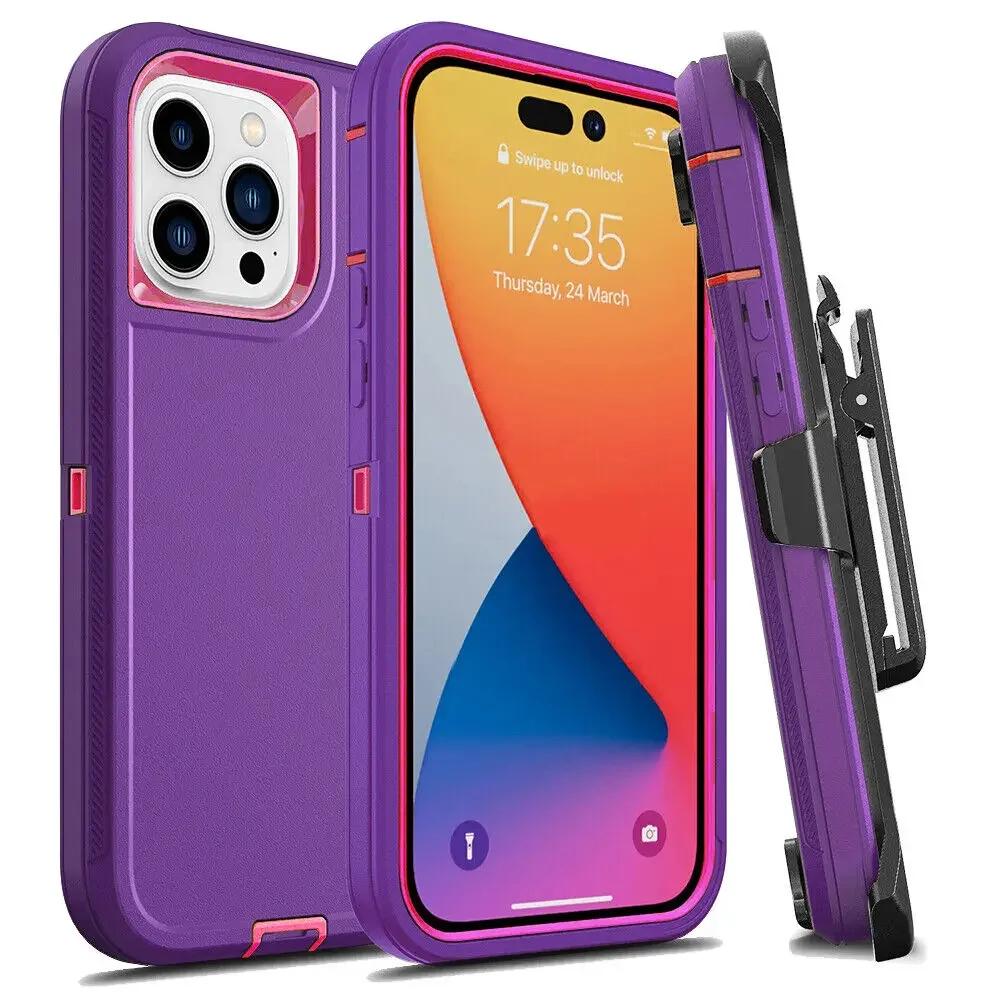 Бронированный чехол OTT Phone BOX Военного класса для IPhone 17 16 15 14 Plus 13 12 Pro Max Ударопрочный с держателем-клипсой на ремень