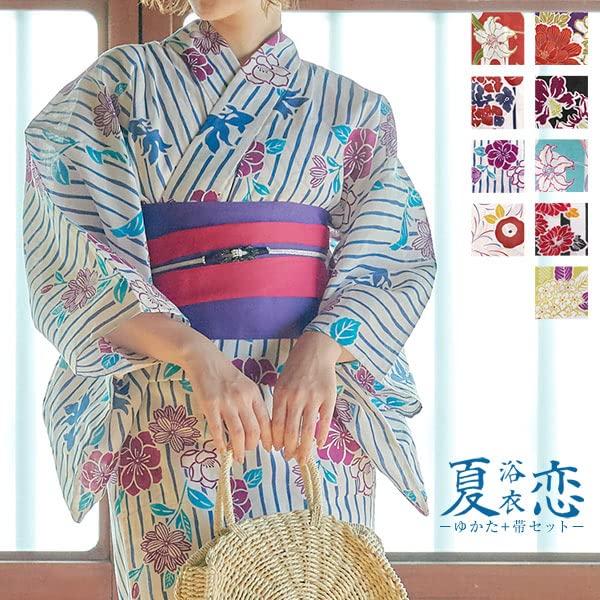 Комплект юката оби фестиваль фейерверков юката оби летний фестиваль фейерверков комплект юката бесплатно [салат кобе] + женский [X379] белый/гортензия