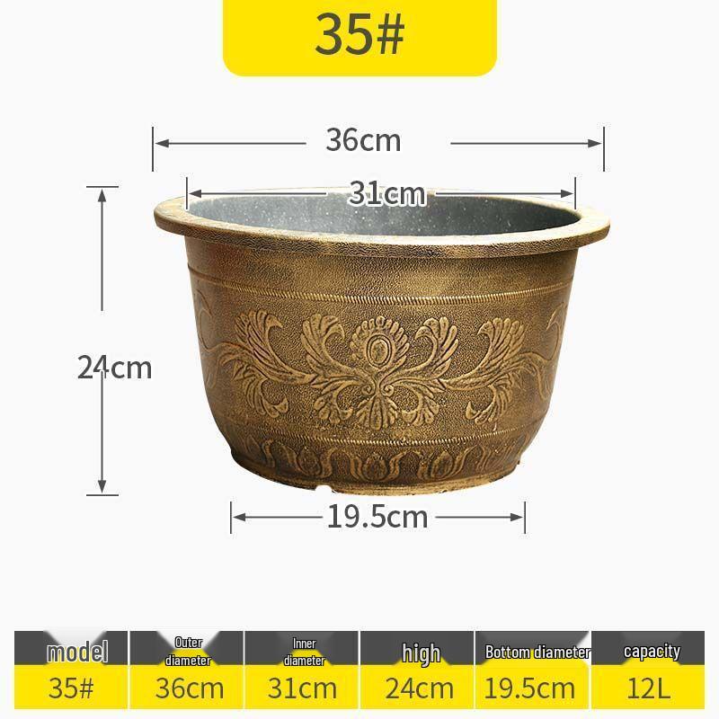 Large Resin Flower Pot for Cycad, Fruit Trees, Lotus, Balcony & Courtyard Planting