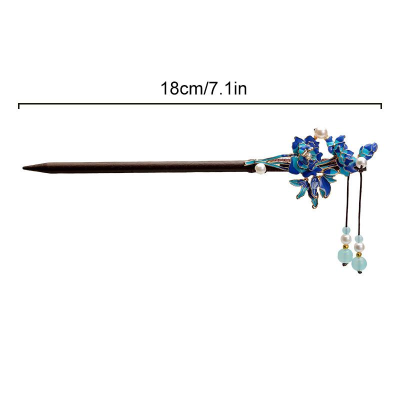 1Pc Updo New Chinese Style Tassel Ancient Headwear Tassel Hairpin Fresh Wood Flower Hairpin
