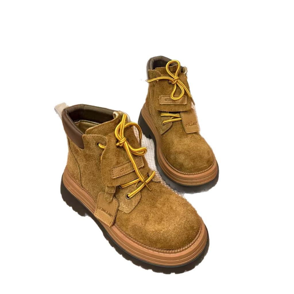 Martin Boots Women's 2025 New Autumn Rhubarb Boots Fashionable Versatile Small Thick-soled Thin Short Boots