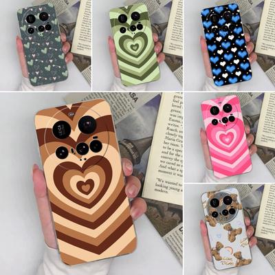 Для Xiaomi 15 Ultra 15T Mi 10 11 12 Чехлы для мобильных телефонов Lucky Brown Love Heart Защитная пленка для экрана Прозрачный силиконовый Противоударный чехол Для корпуса Xiaomi