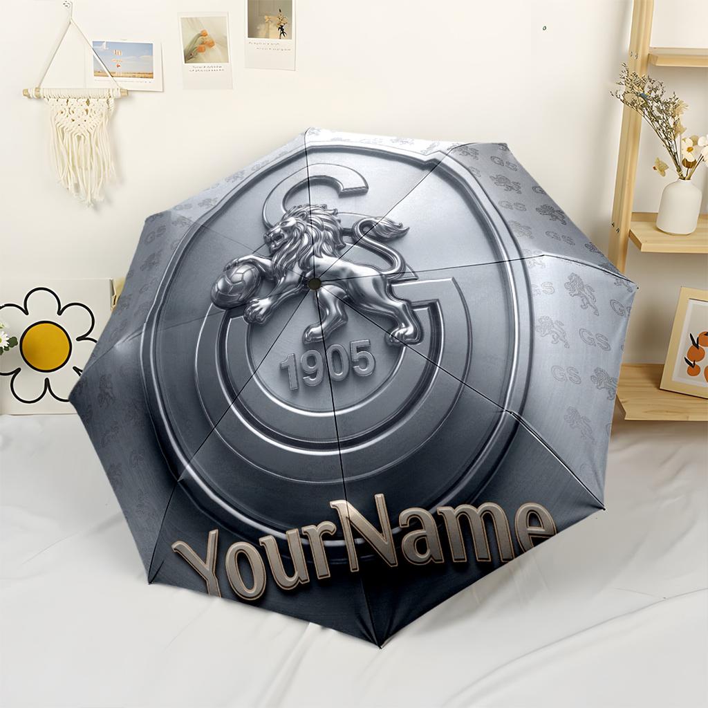 Galatasaray1 Customized Name Umbrella Outdoor Automatic Umbrella Compact 8-Rib Design Durable Plastic Iron Perfect for Outdoor Adventures Fashionable