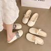 Evening Shoes Single Shoes Flat Bag Head Half Slippers Women's Outer Wear 2025 New Summer and Autumn One-pedal Fashion Mary Jane