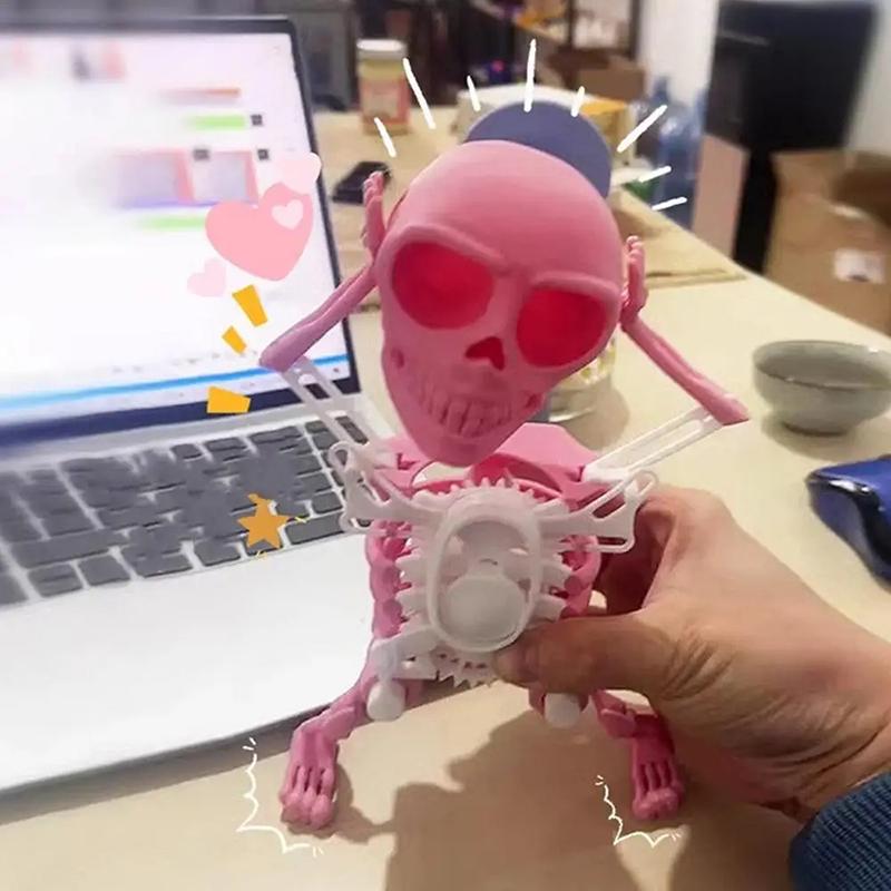 3D Танцующий Скелет Жуткий Танцующий Подвижный Скелет Мультяшное Животное Мини Фигурка Черепа Обучающая Игрушка Детский Подарок