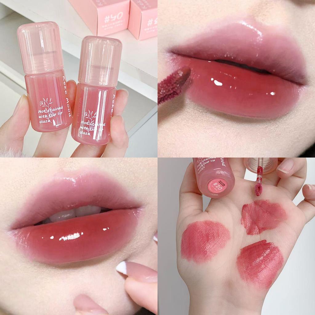 Kekemood Mirror Gloss Lip Glaze: Hydrating, Clear, Plumping, Whitening, Affordable Lipstick for Students.
