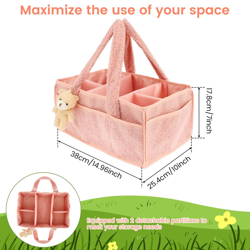 Baby Diaper Caddy Large Organizer Tote Bag for Baby Essentials Boy or Girl Baby Shower Basket Nursery Must Haves Newborn Caddie