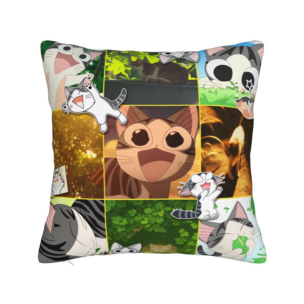 Pillow Cover CChis SSweet HHome Cat Novelty Pillow Case For Sofa Home Decor Pillowcases