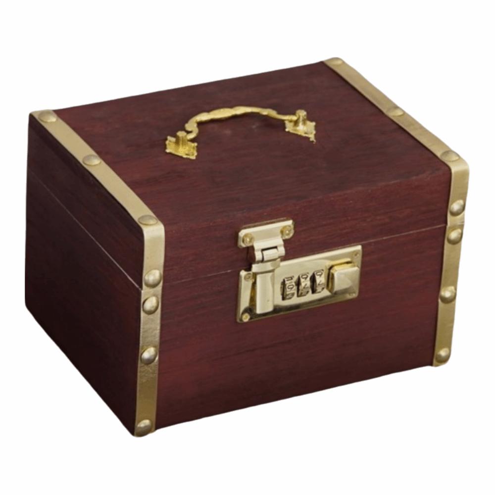 Large Capacity Wooden Money Bank Retro Treasure Storage Box Jewelry Box Piggy Bank  Bill Storage